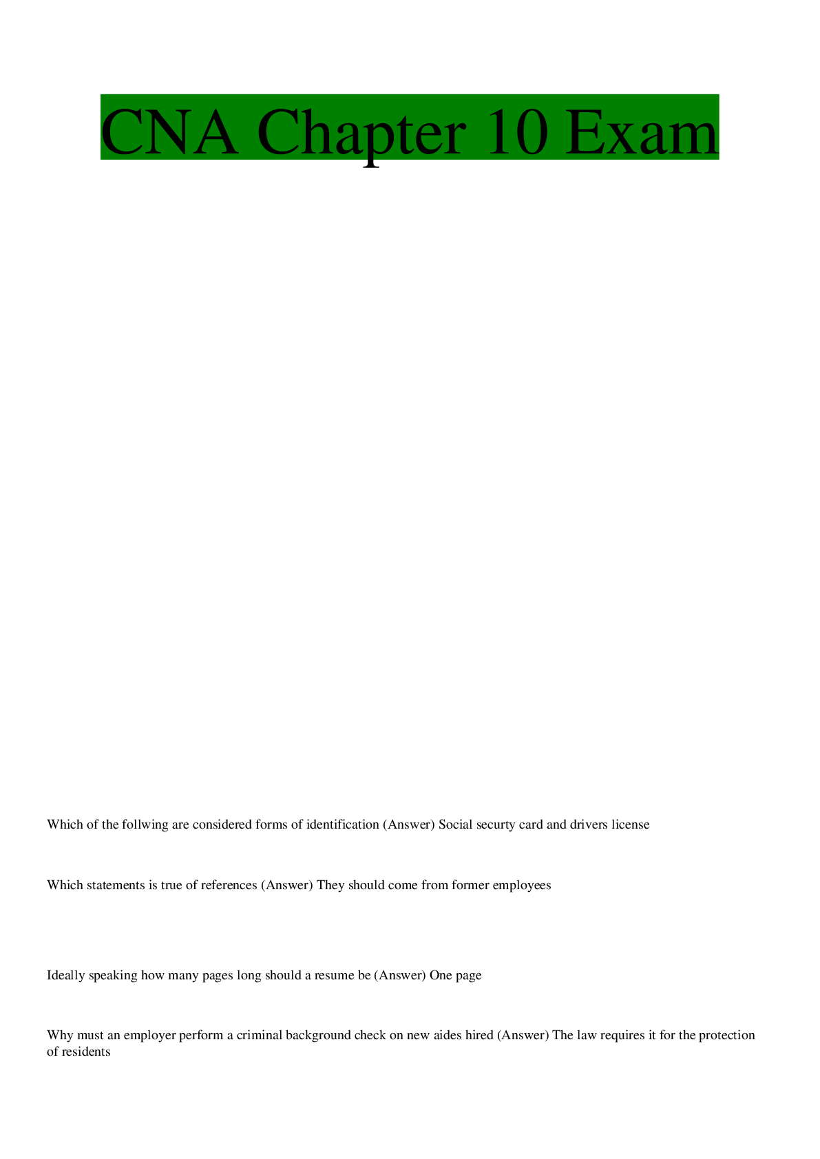 Preview image for Cna ch 10 exam